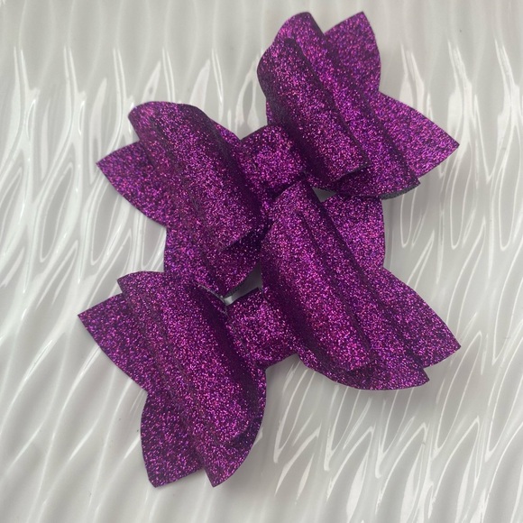 Set of 2 glitter hair bow - Picture 1 of 4